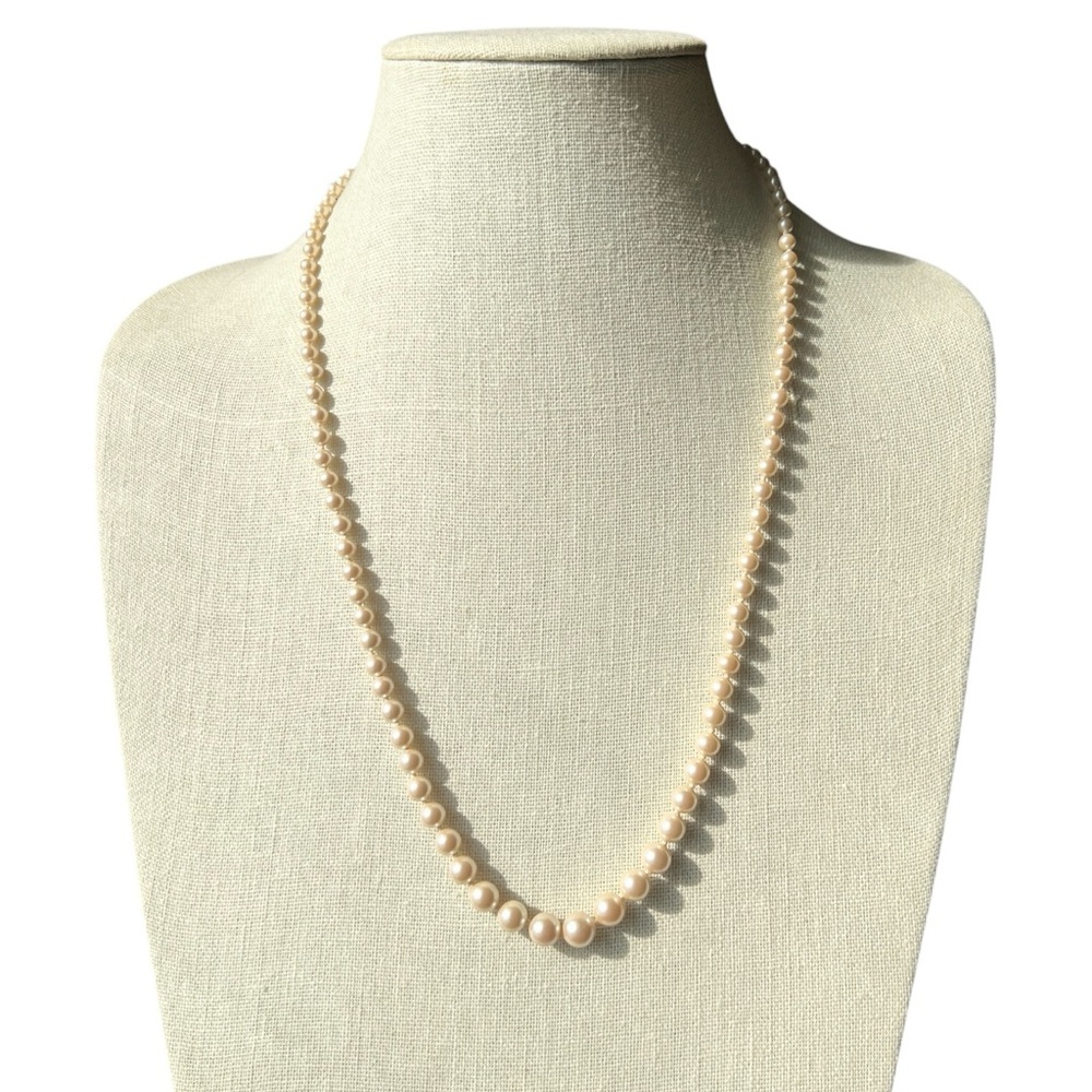 Vintage Monet Graduated Cream Pearl Necklace